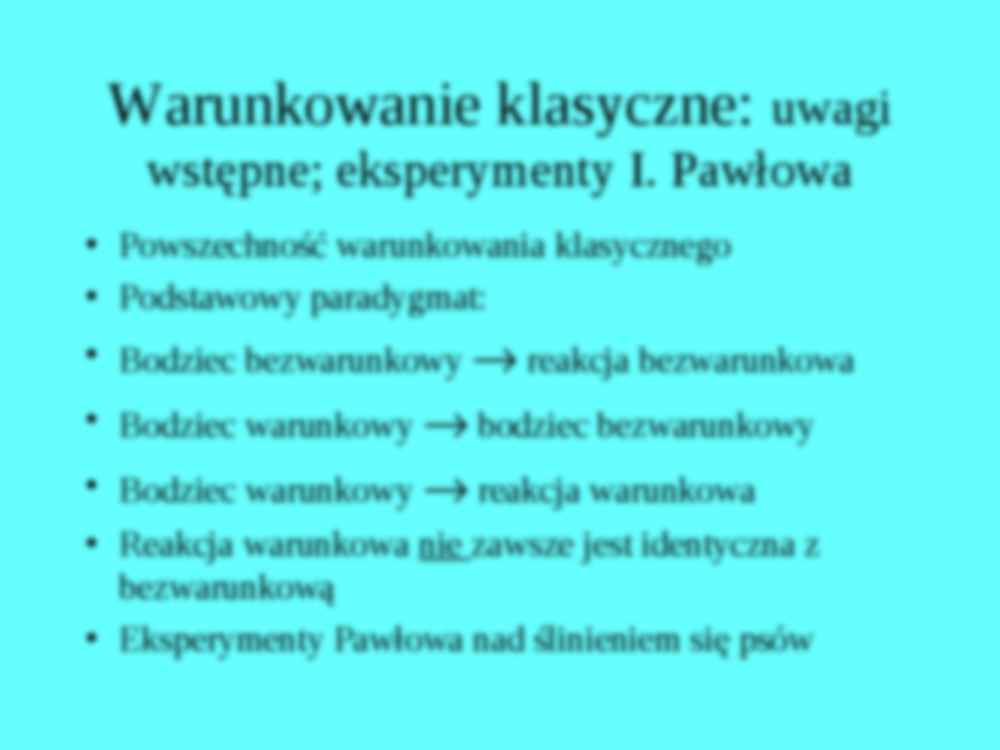 Uczenie się jako wytwarzanie odruchów warunkowych-opracowanie - strona 3
