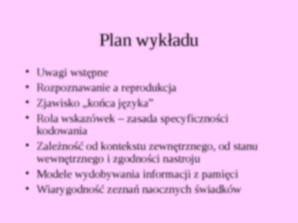 Wydobywanie informacji  z pamięci-opracowanie - strona 2