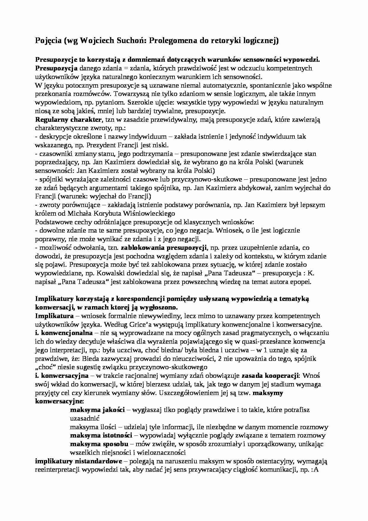 Presupozycja-opracowanie - strona 1