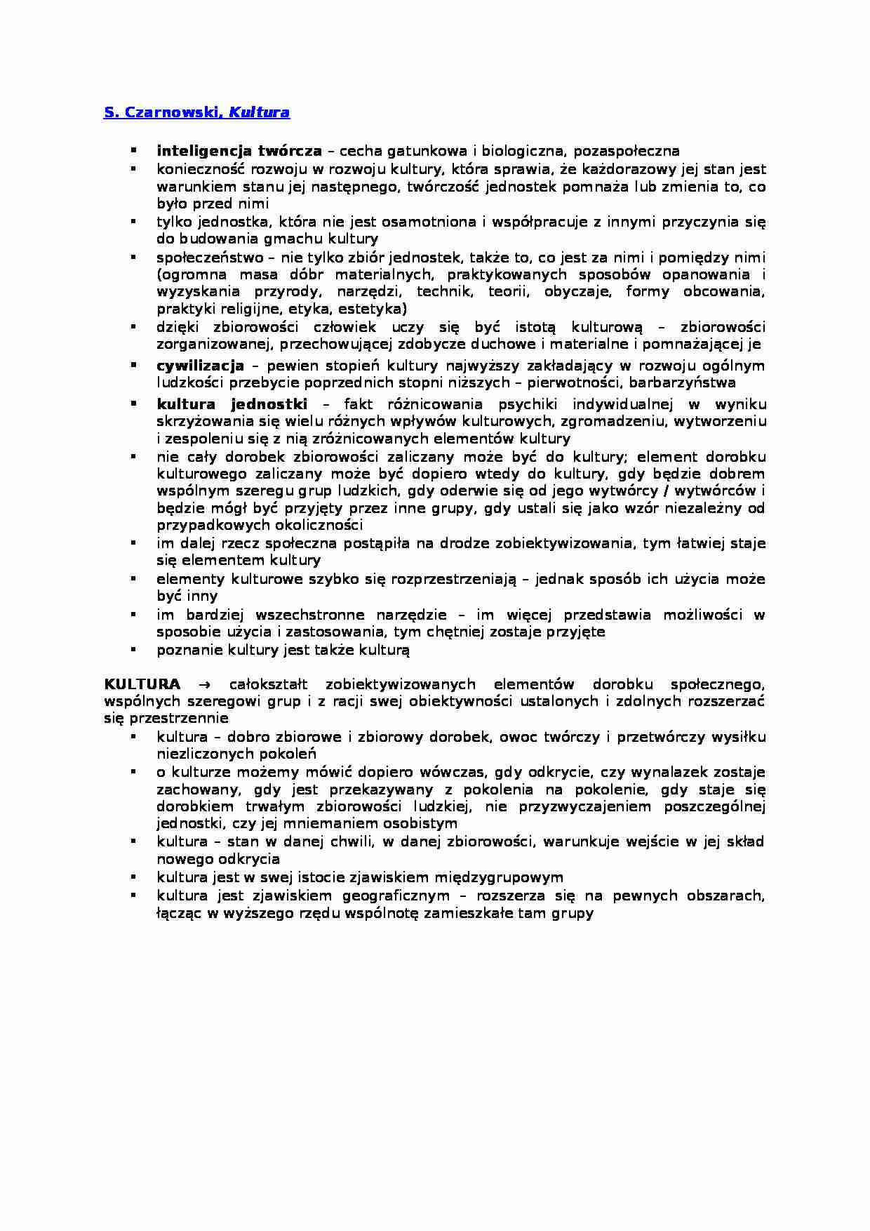  S. Czarnowski, Kultura-opracowanie - strona 1