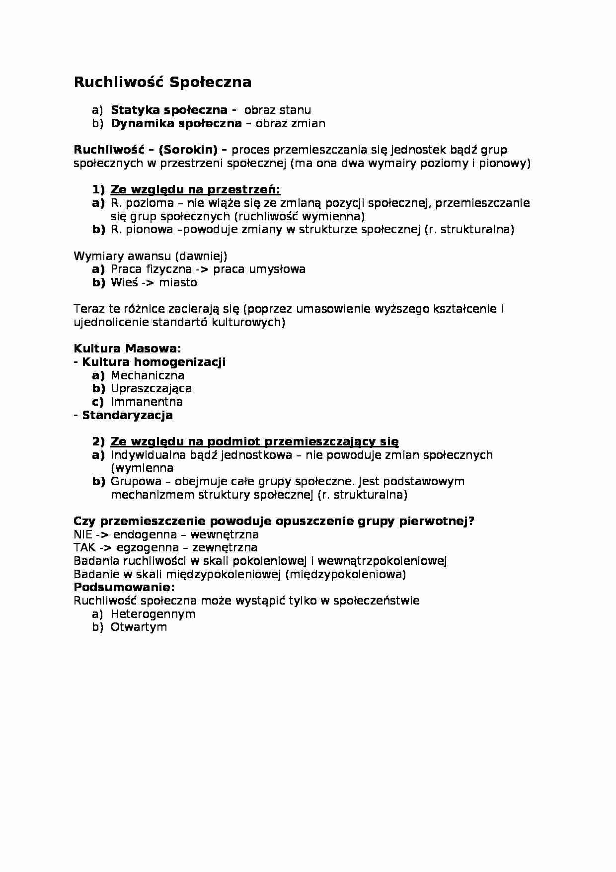 Ruchliwość Społeczna-opracowanie - strona 1