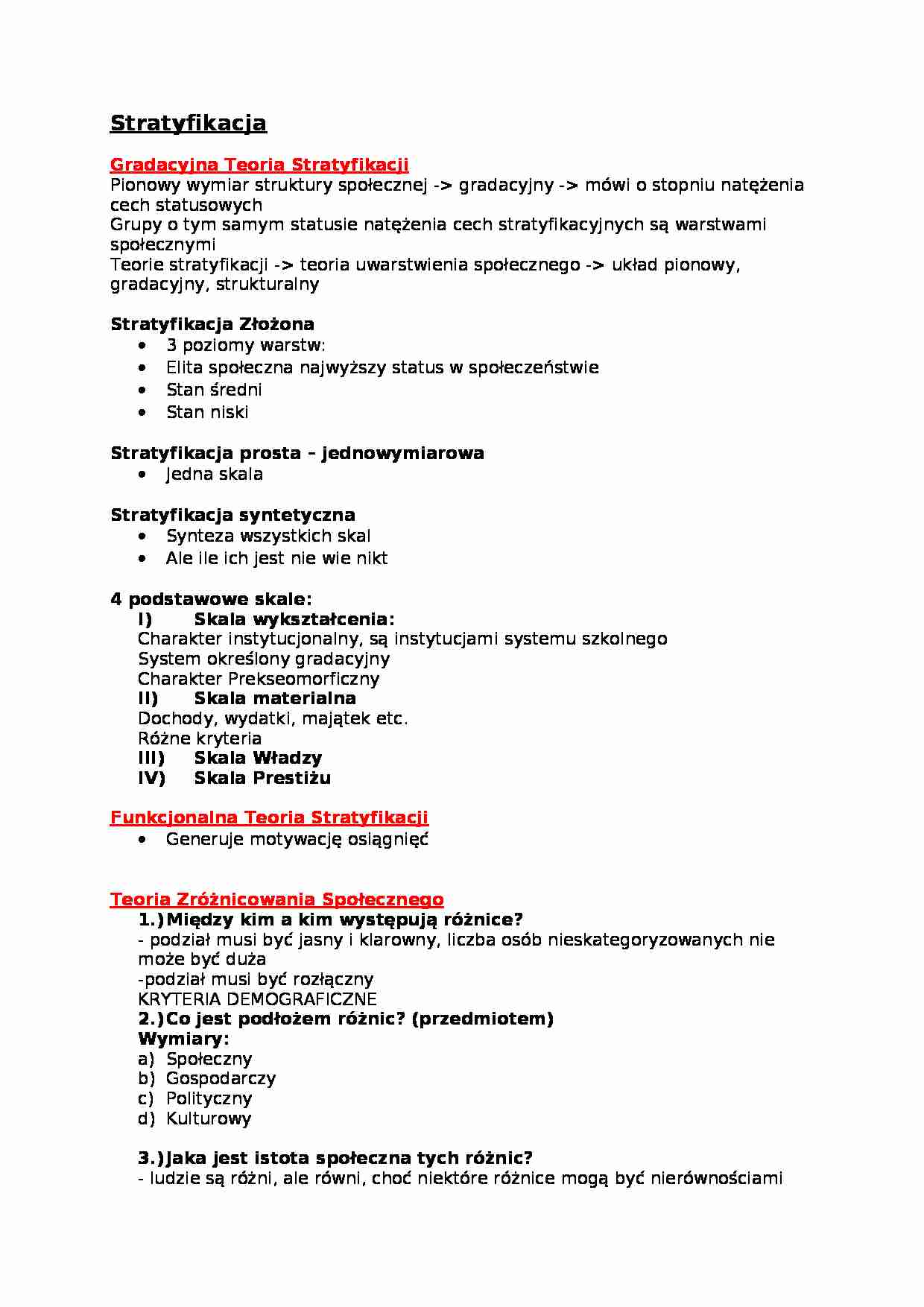 Stratyfikacja-opracowanie - strona 1
