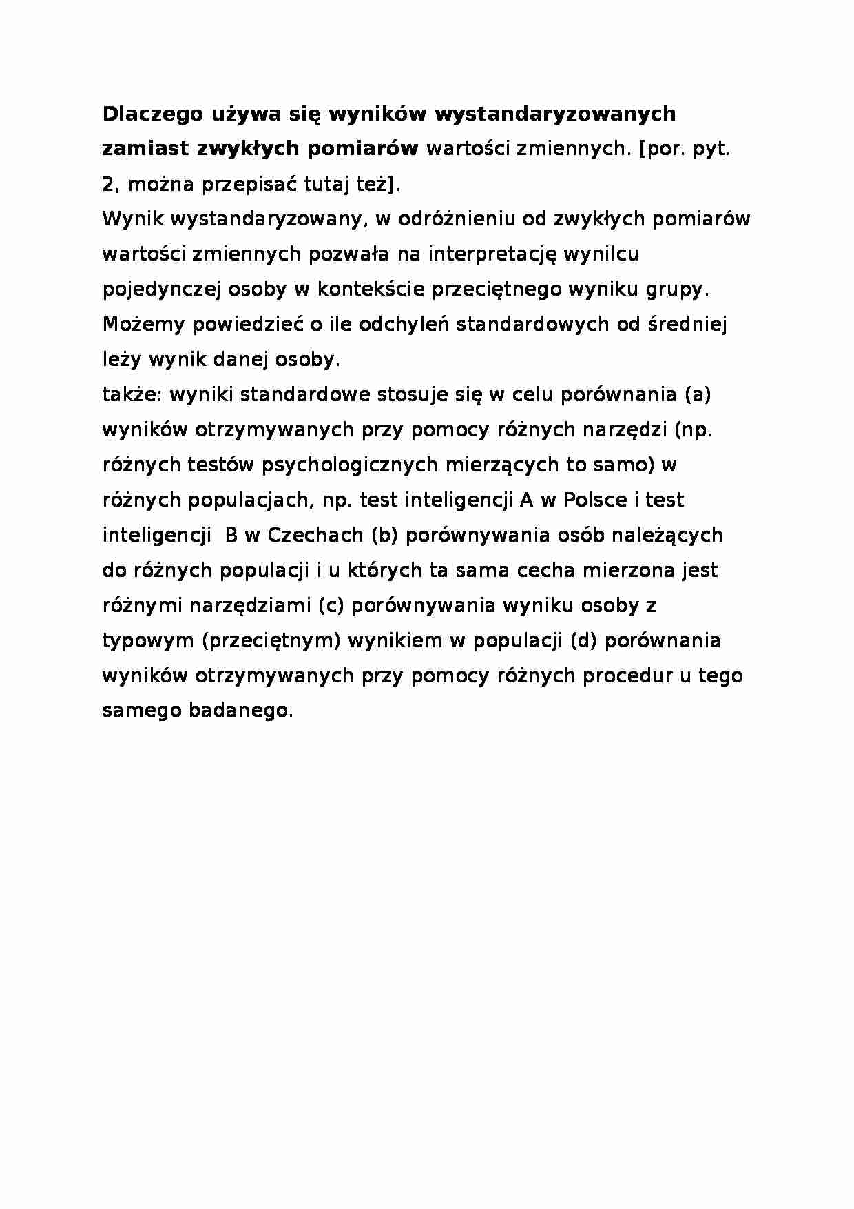 Wyniki wystandaryzowane-opracowanie - strona 1