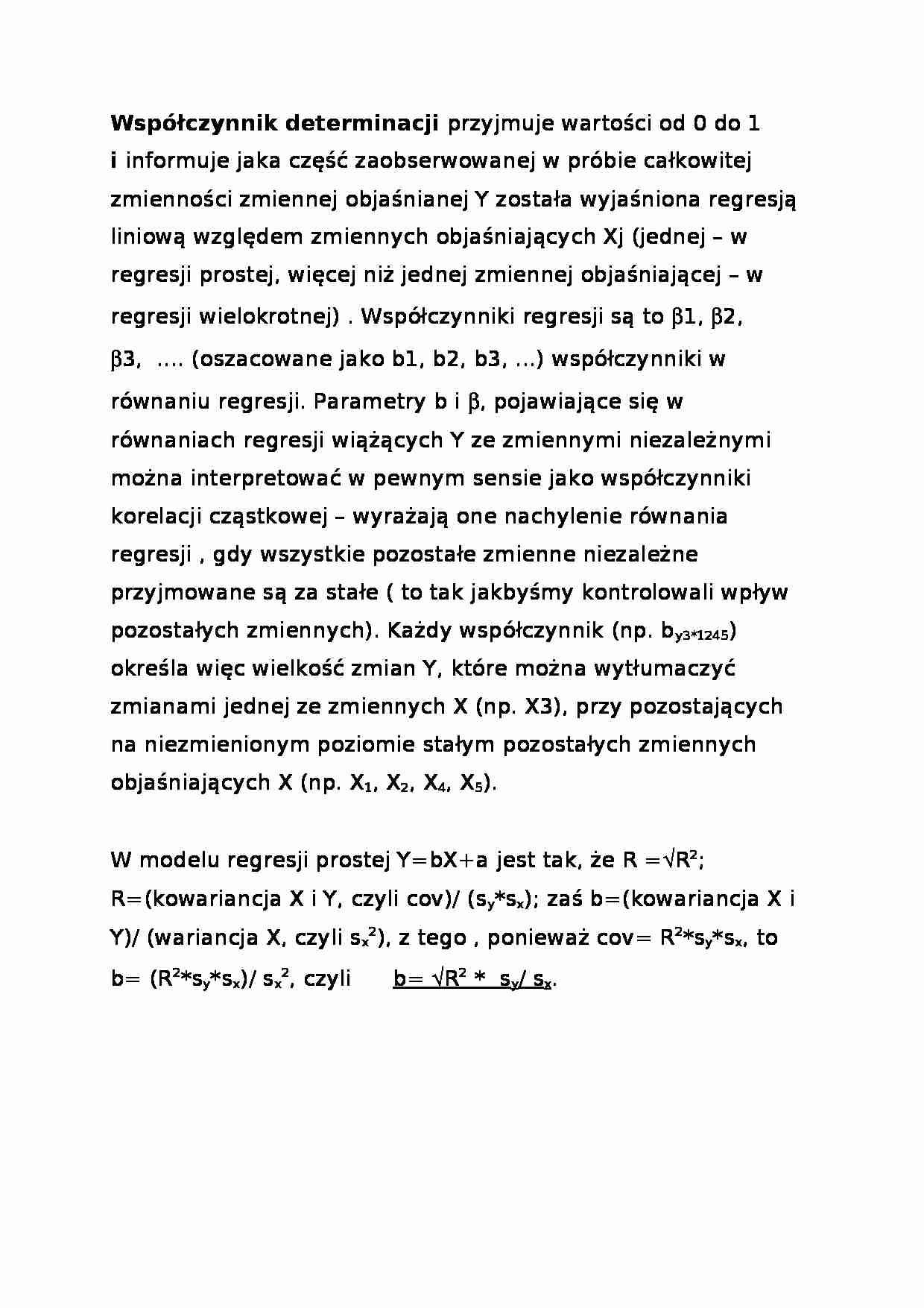 Współczynnik determinacji-opracowanie - strona 1
