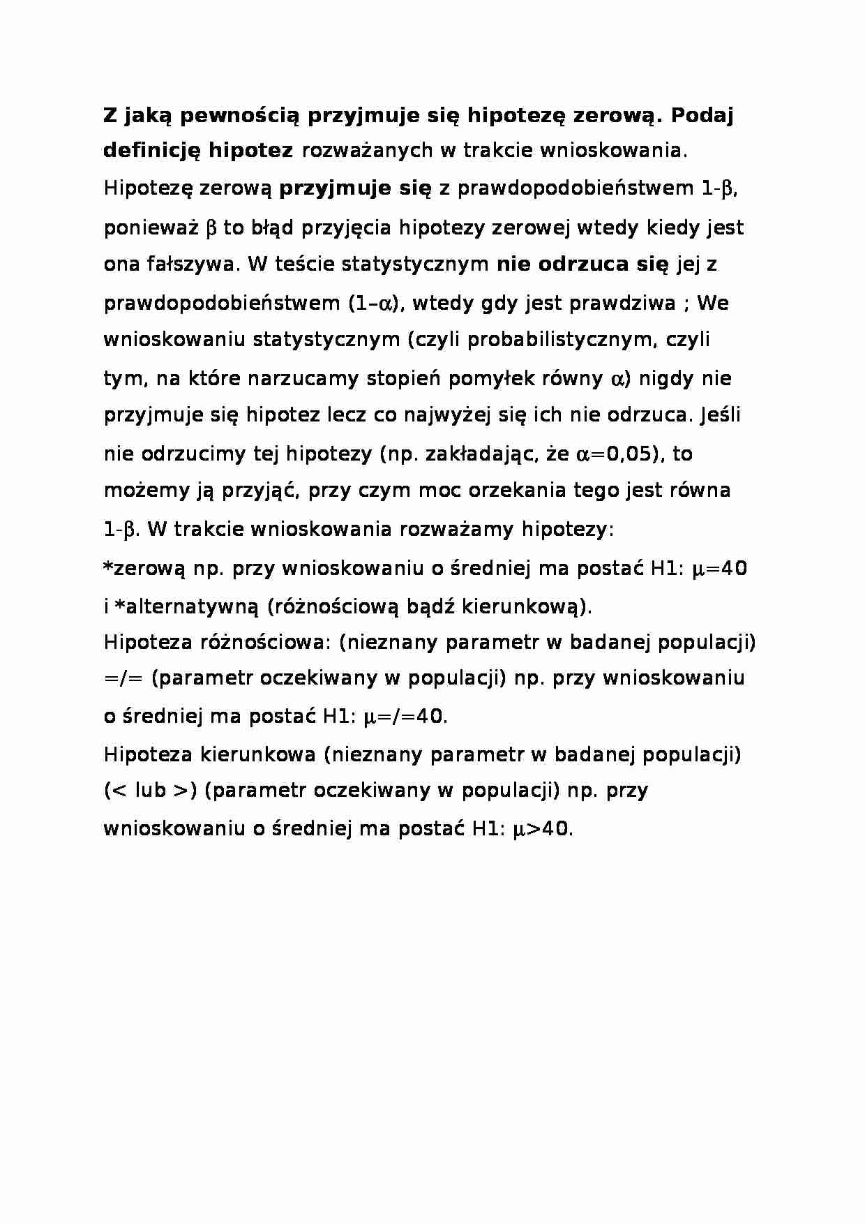 Hipoteza zerowa-opracowanie - strona 1