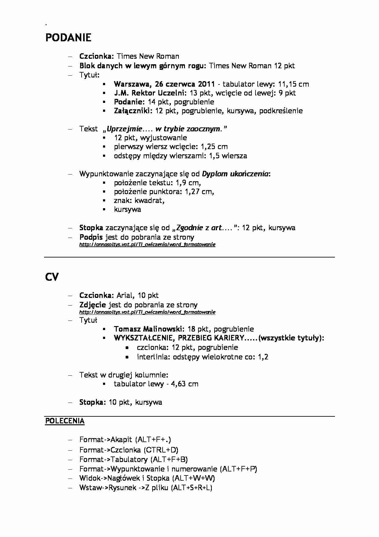 Formatowanie wytyczne-opracowanie - strona 1