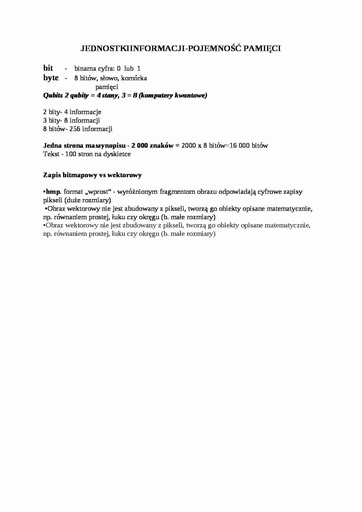 Jednostki informacji-opracowanie - strona 1