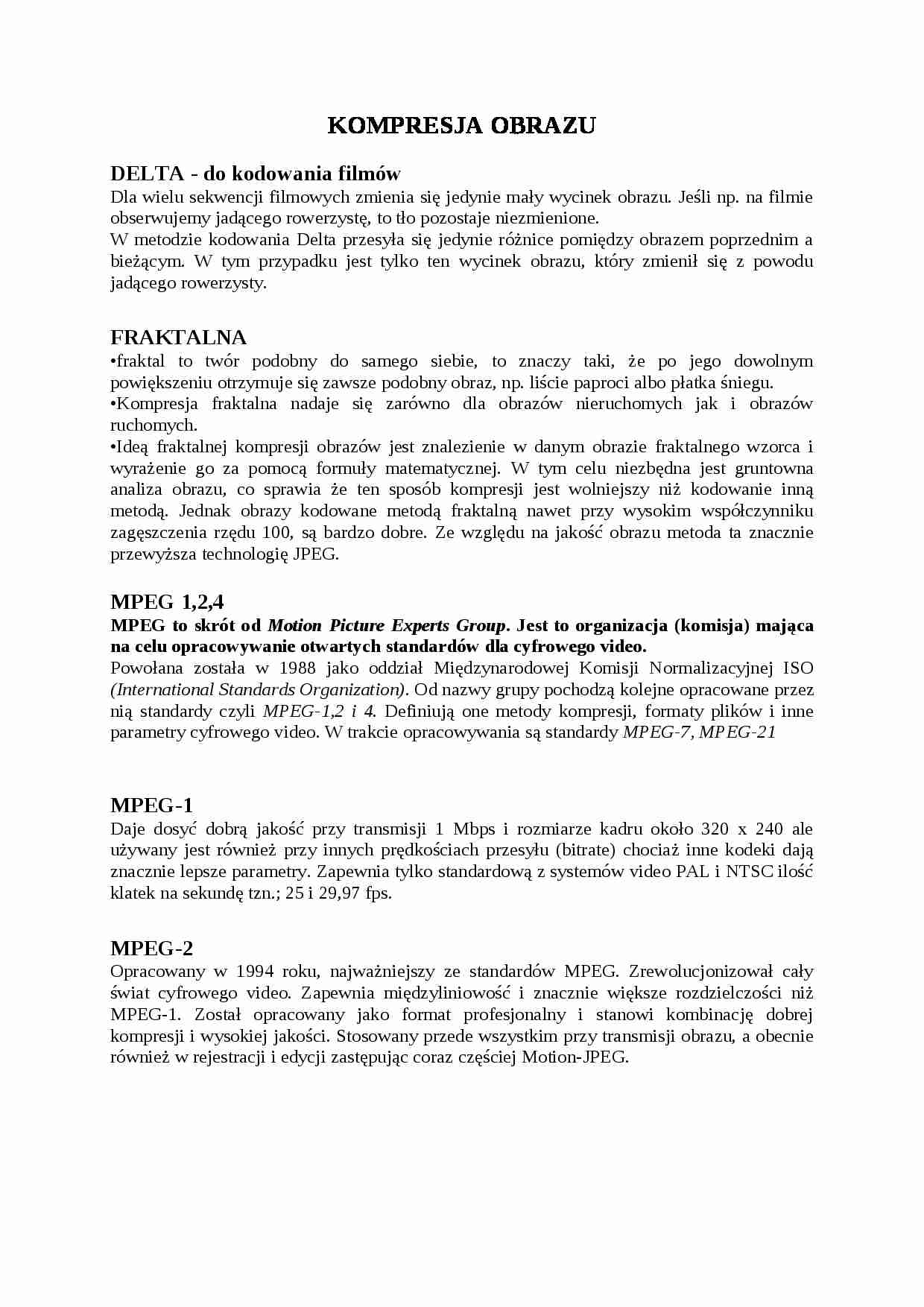 Kompresja obrazu-opracowanie - strona 1