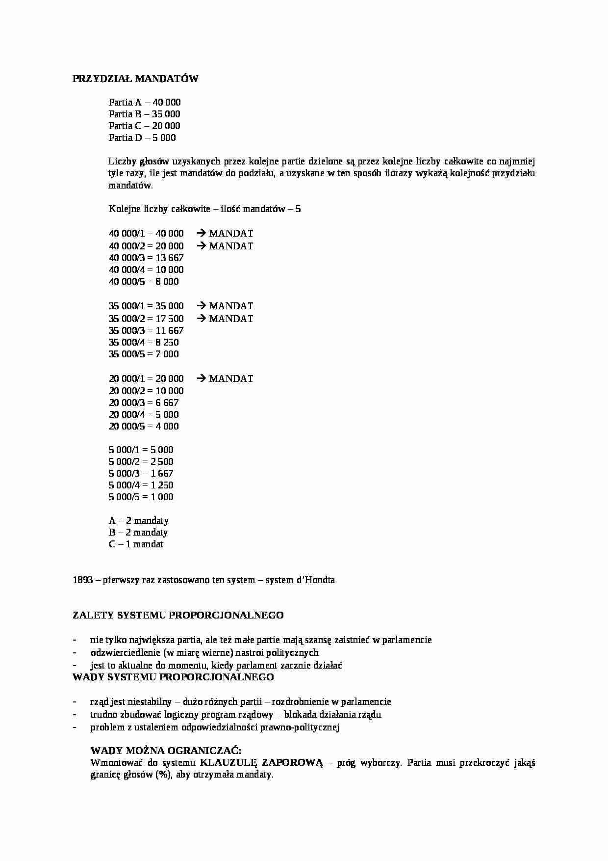 Przydział mandatów-opracowanie - strona 1