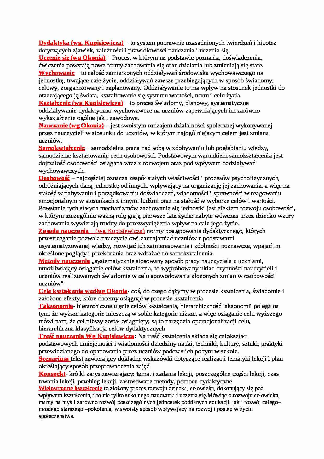 dydaktyka - Program nauczania - strona 1