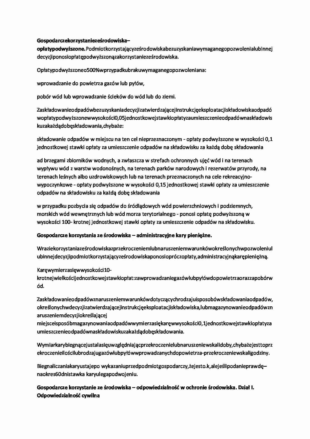 Gospodarcze korzystanie ze środowiska - omówienie - strona 1