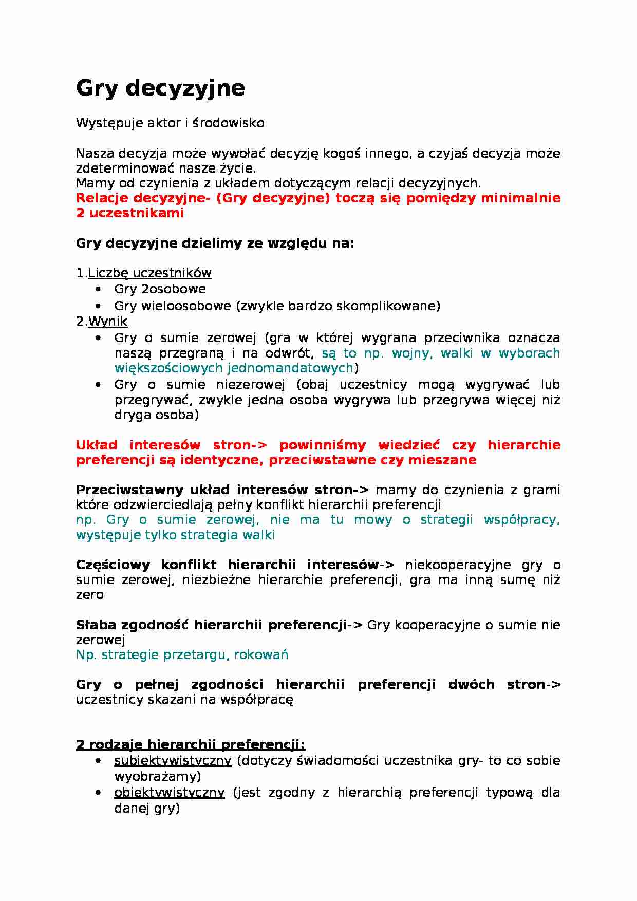 Gry decyzyjne - strona 1