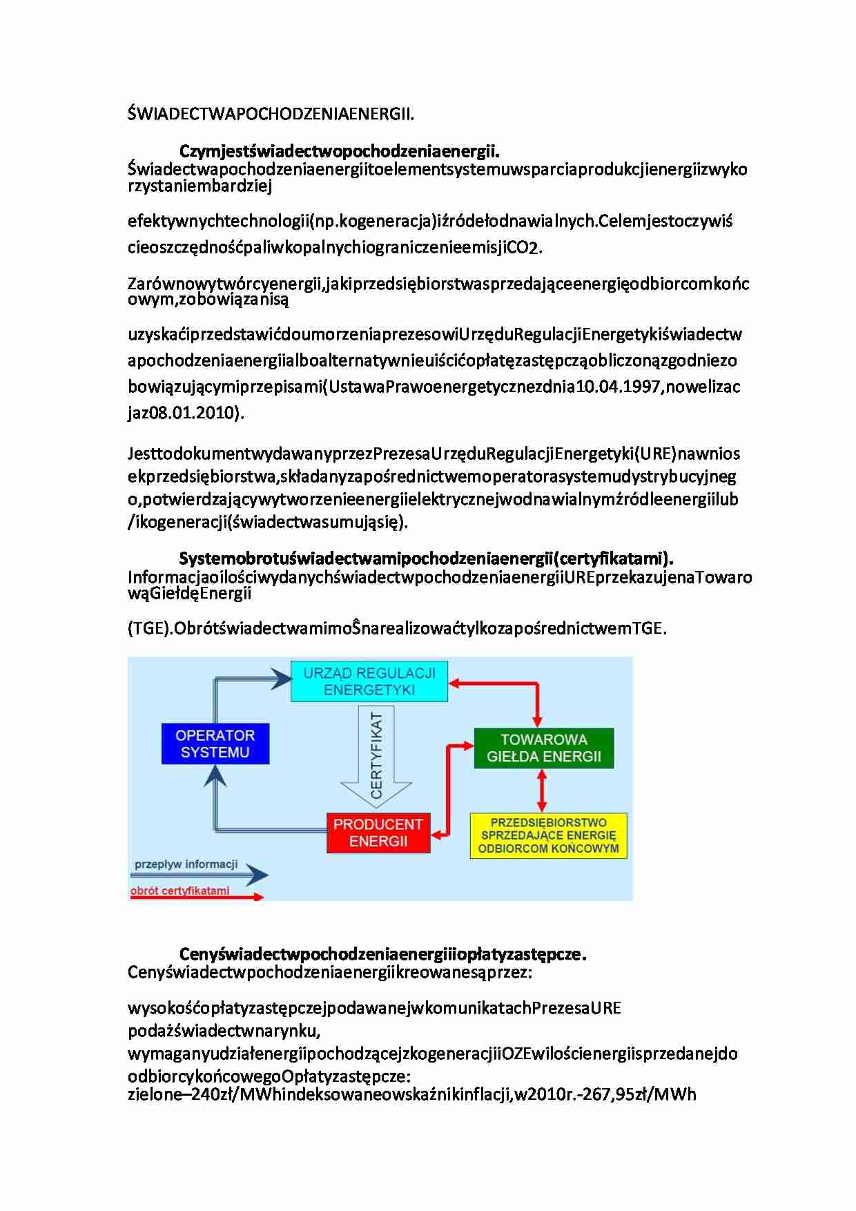 Świadectwa pochodzenia energii - omówienie - strona 1