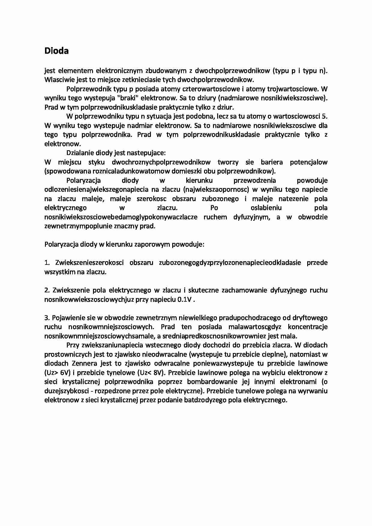 Dioda - omówienie - strona 1
