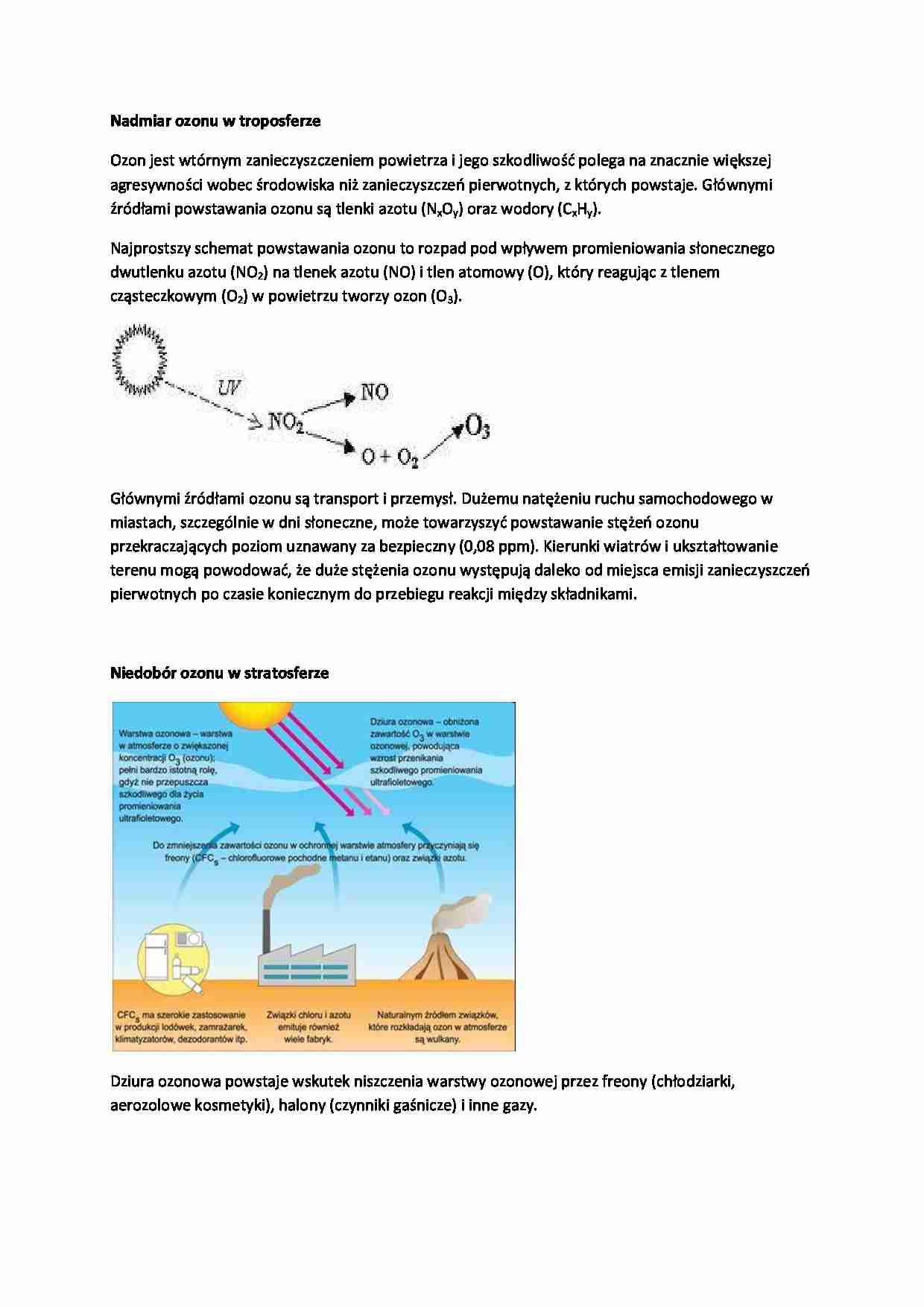 Nadmiar ozonu w troposferze i stratosferze - omówienie - strona 1