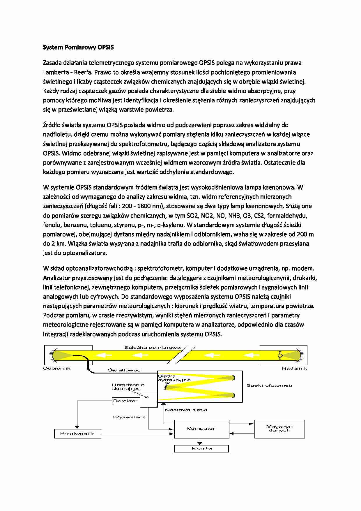 System Pomiarowy OPSIS - omówienie - strona 1