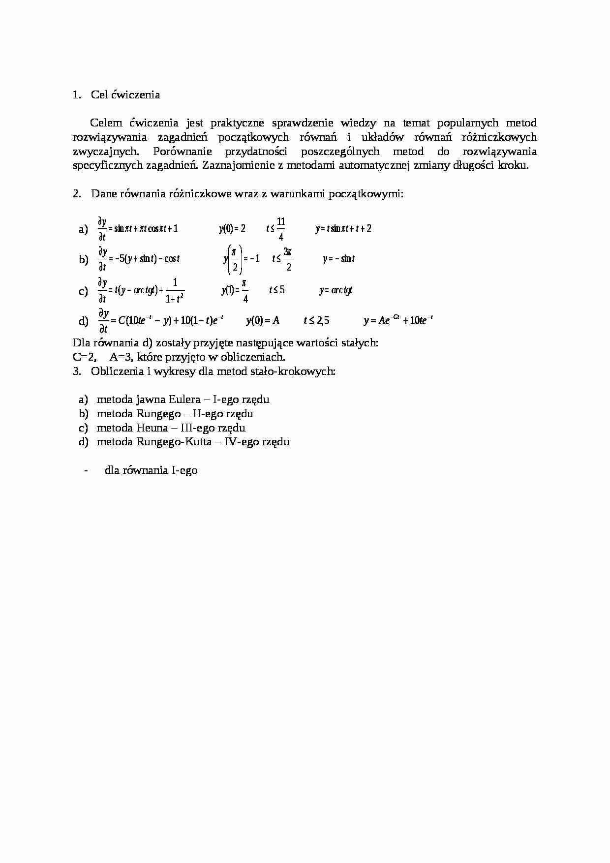 Rownania różniczkowe - strona 1