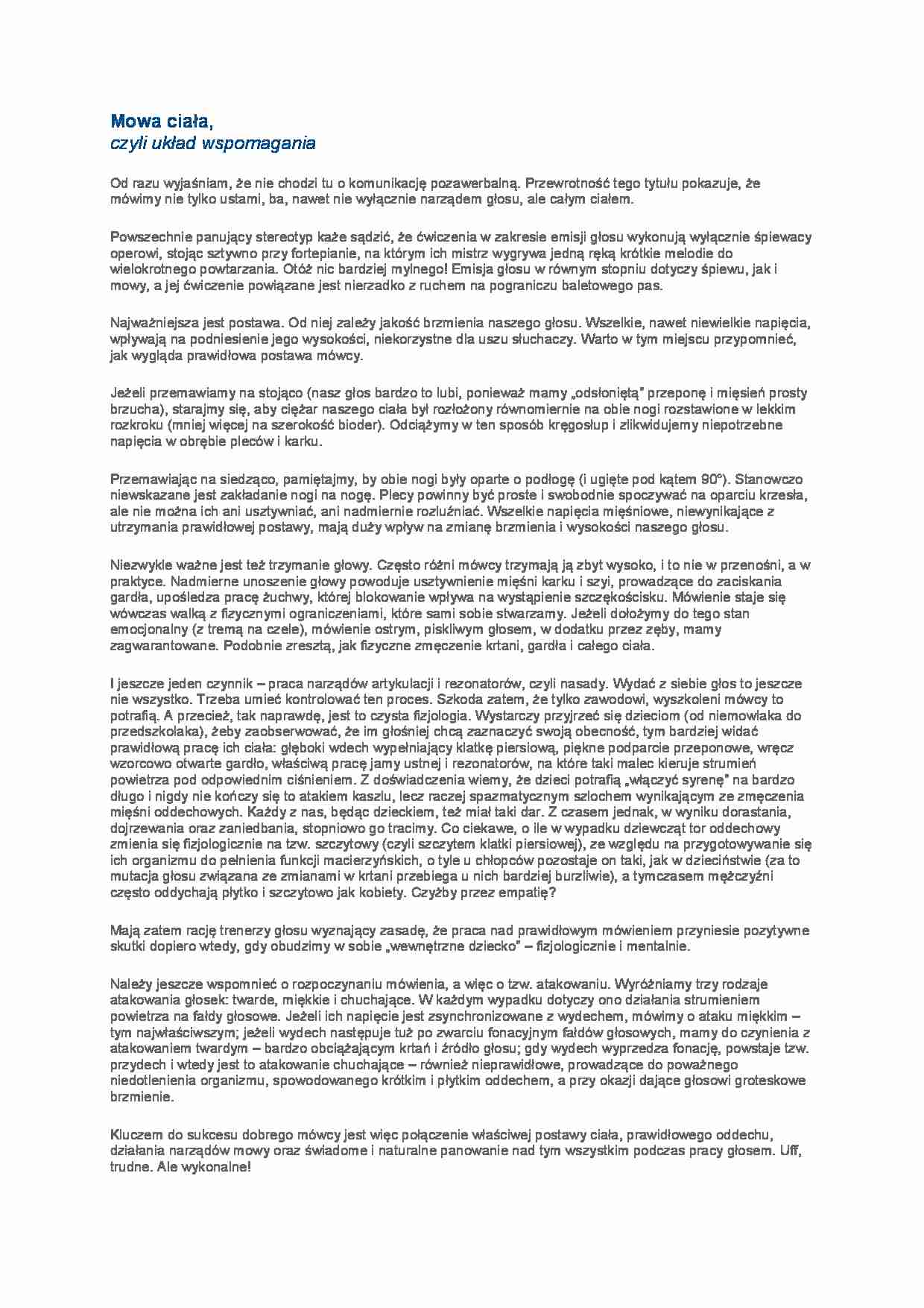 Wykład - mowa ciała - strona 1