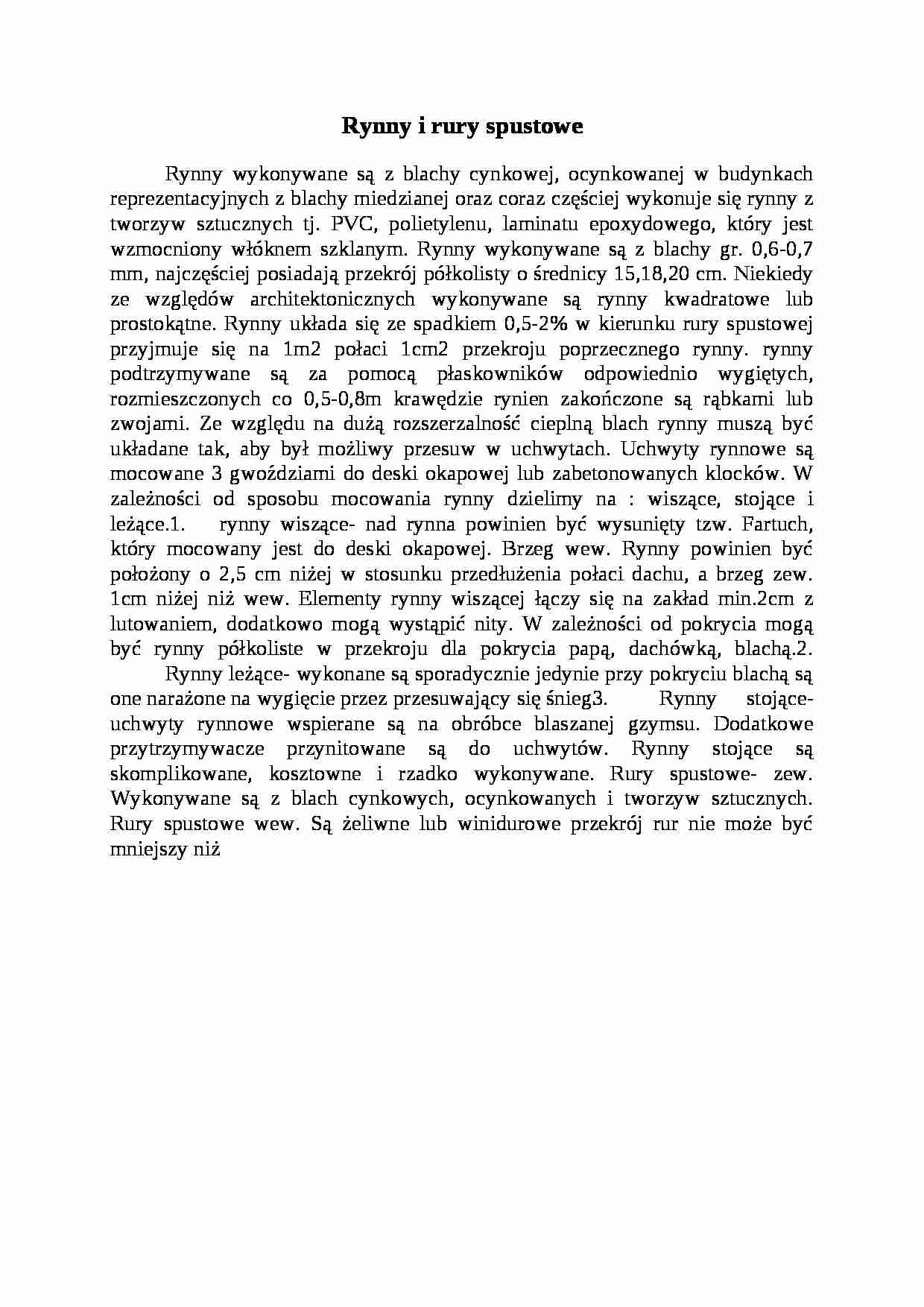 Rury i rynny spustowe - strona 1