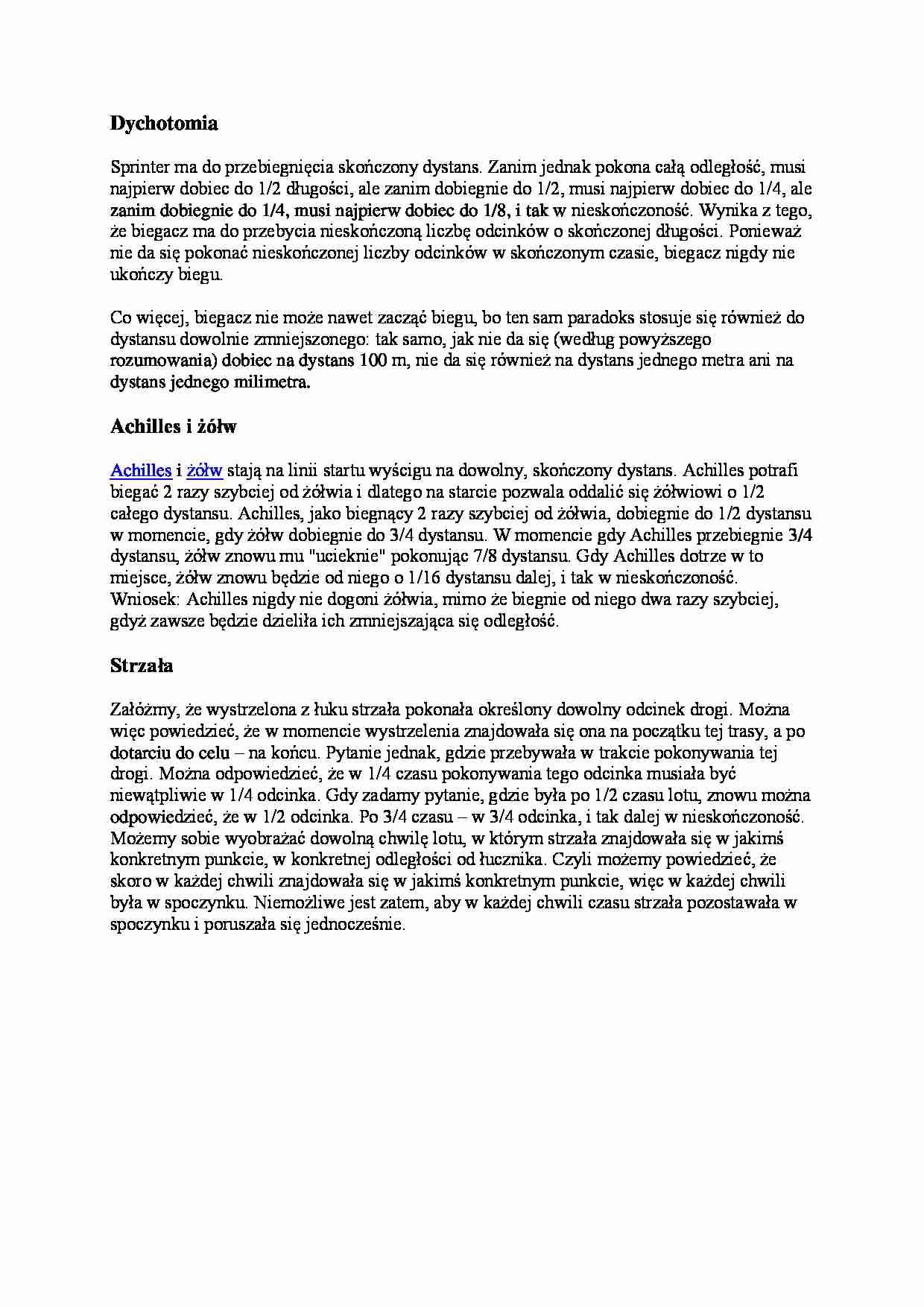 Dychotomia - wykład - strona 1