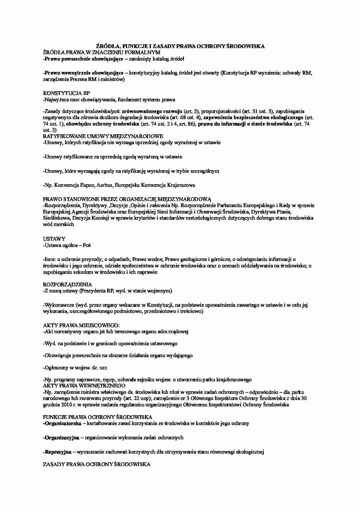 Źródła funkcje i zasady prawa ochrony środowiska - strona 1