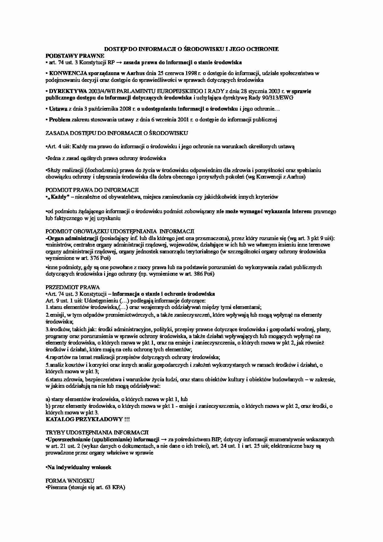 Dostęp do informacji o środowisku i jego ochronie - strona 1
