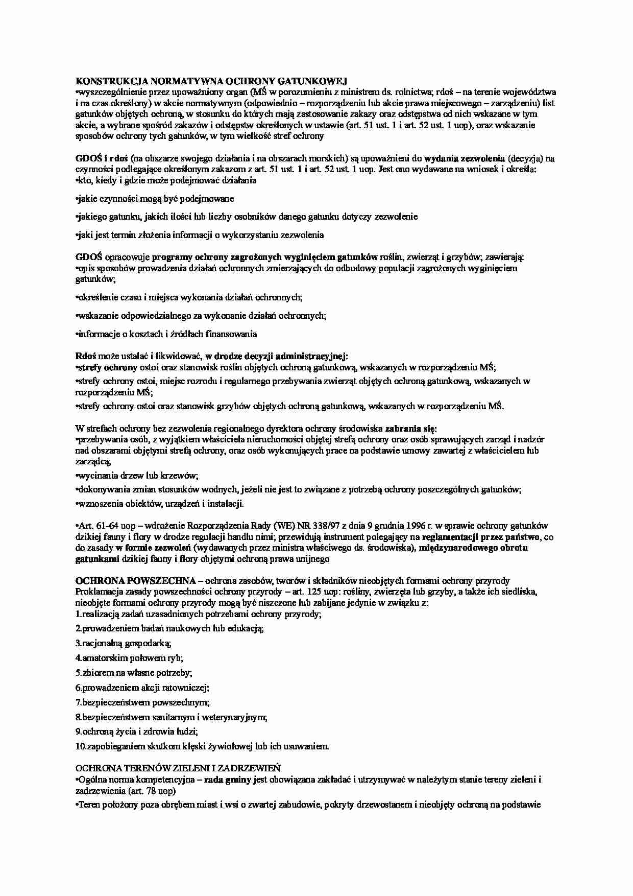 Konstrukcja normatywna ochrony gatunkowej - strona 1