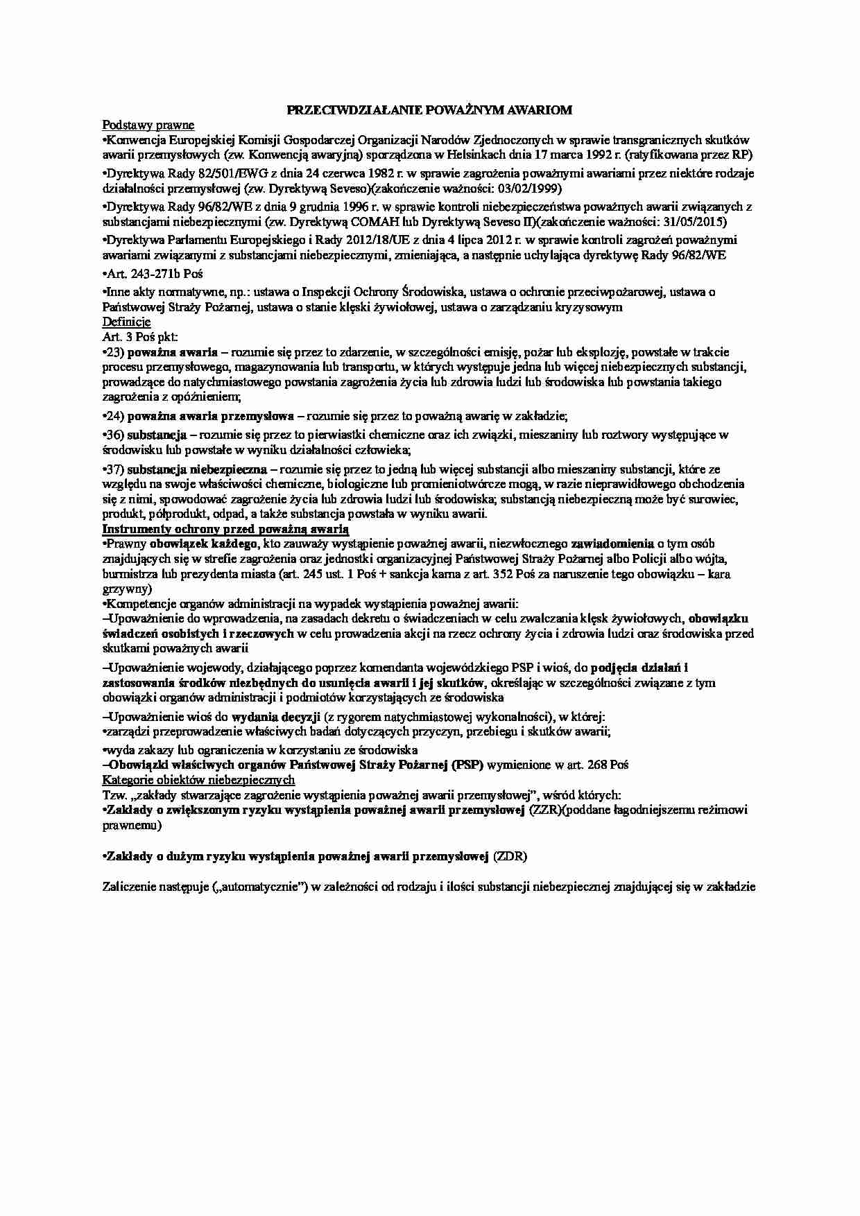 Przeciwdziałanie poważnym awariom - strona 1