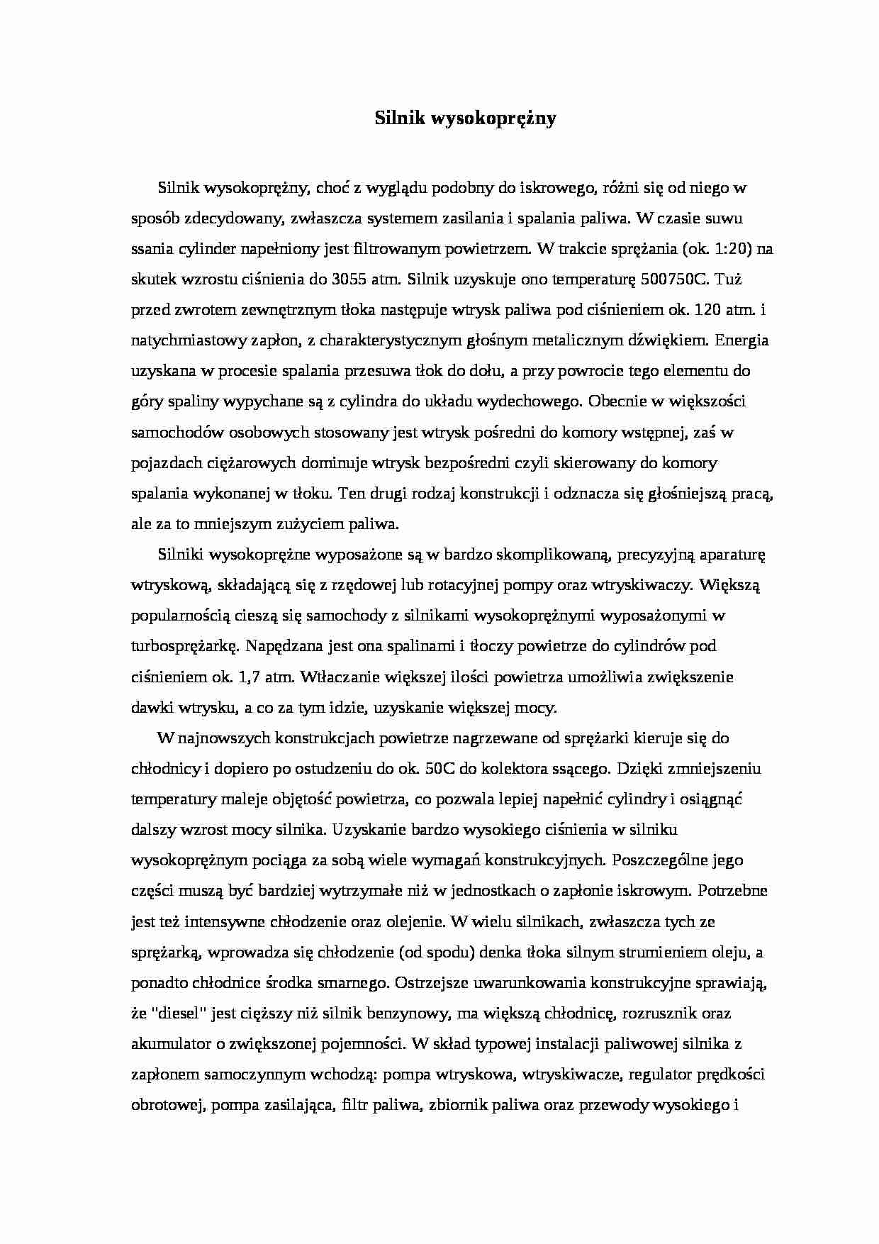 silnik wysokoprężny - strona 1