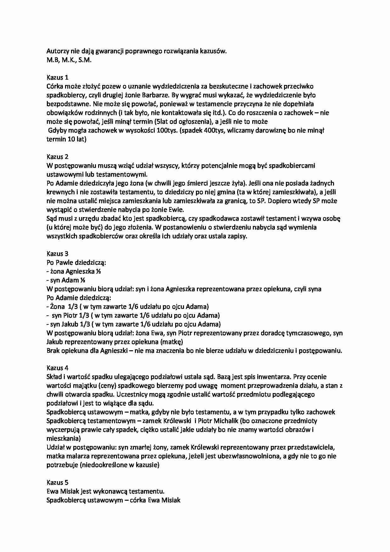 Kazusy rozwiązania - strona 1