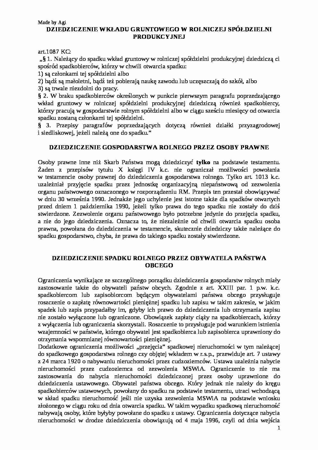 Dziedziczenie gospodarstwa - strona 1