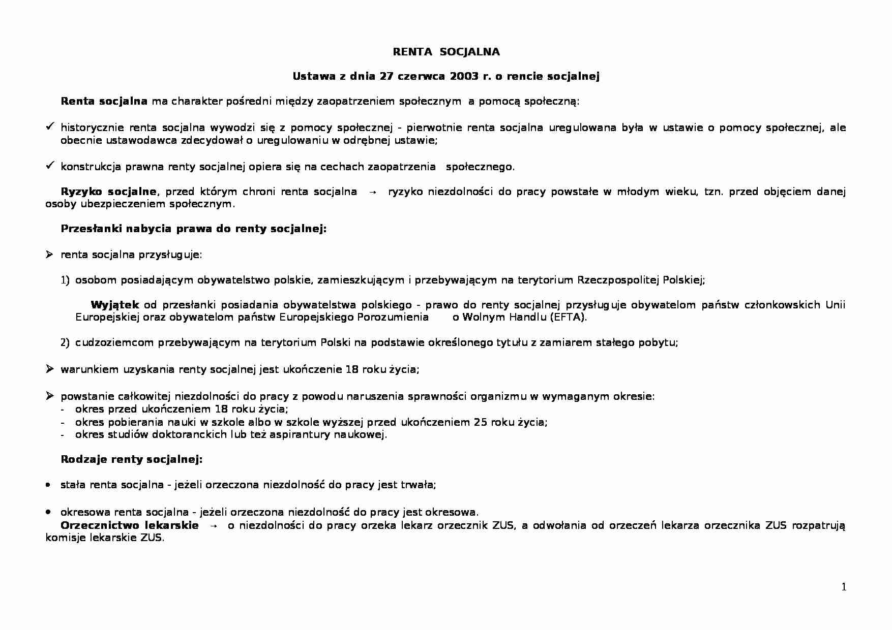 13. Renta socjalna - strona 1