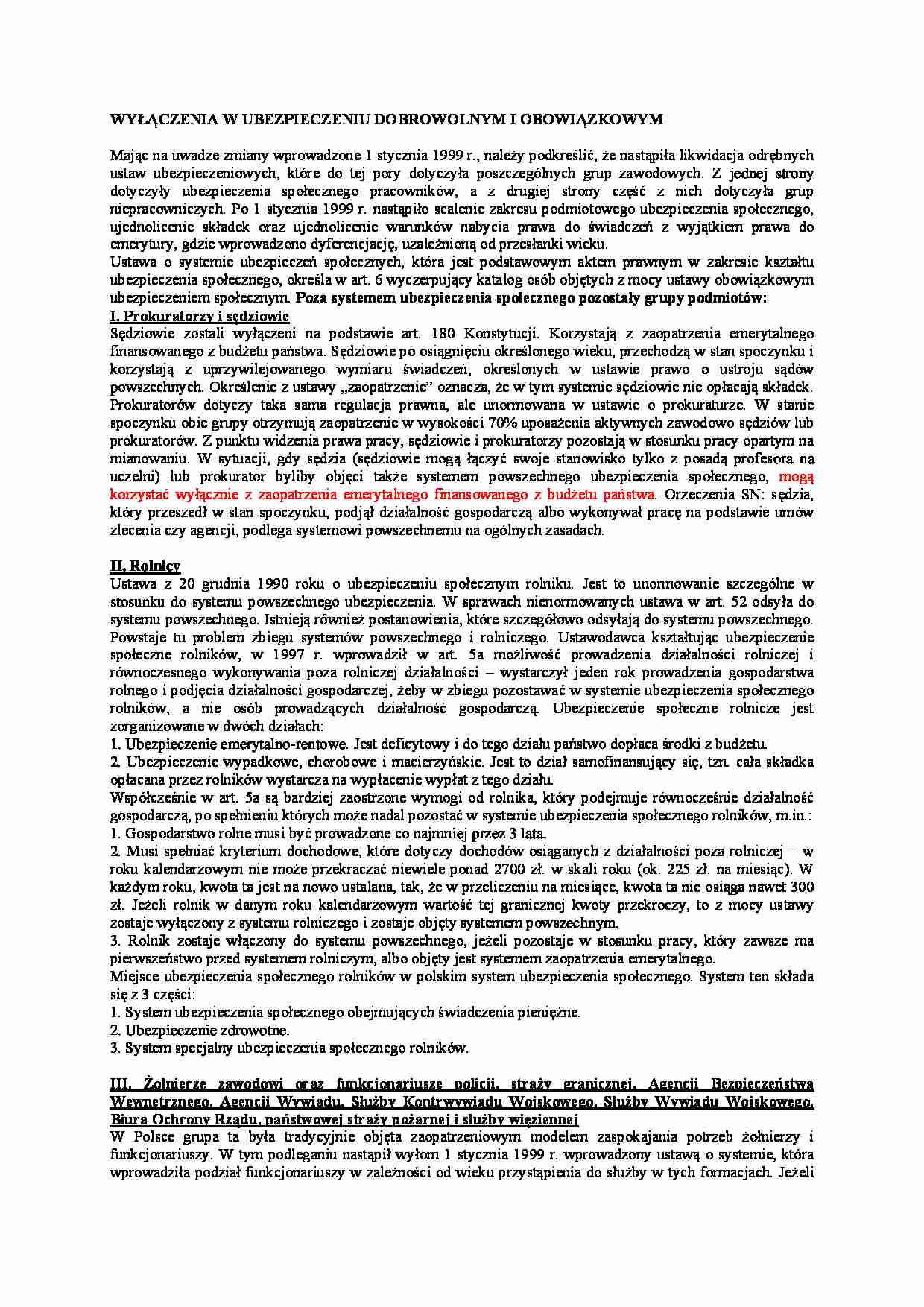 Włączenia w ubezpieczeniu dowolnym i obowiązkowym - strona 1