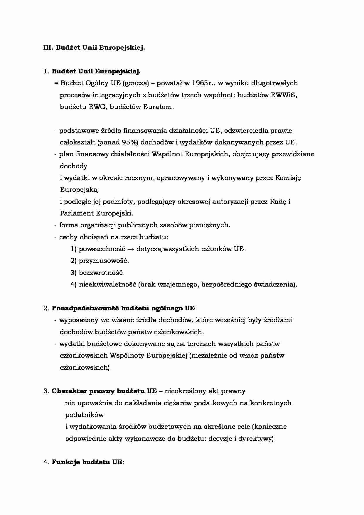 Budżet UE -  Budżet Ogólny UE - strona 1