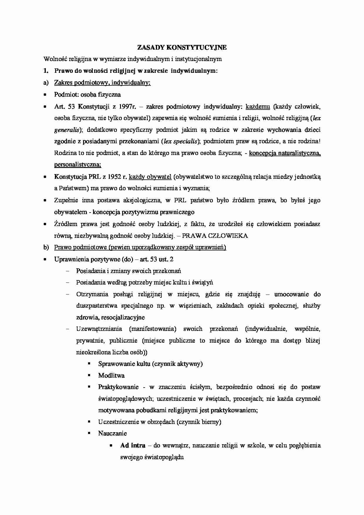 Zasady konstytucyjne - strona 1