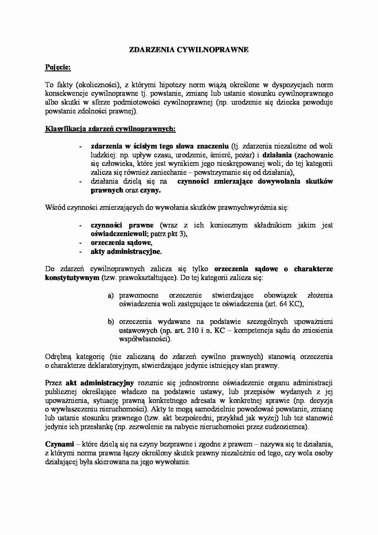 Zdarzenie cywilnoprawne - strona 1