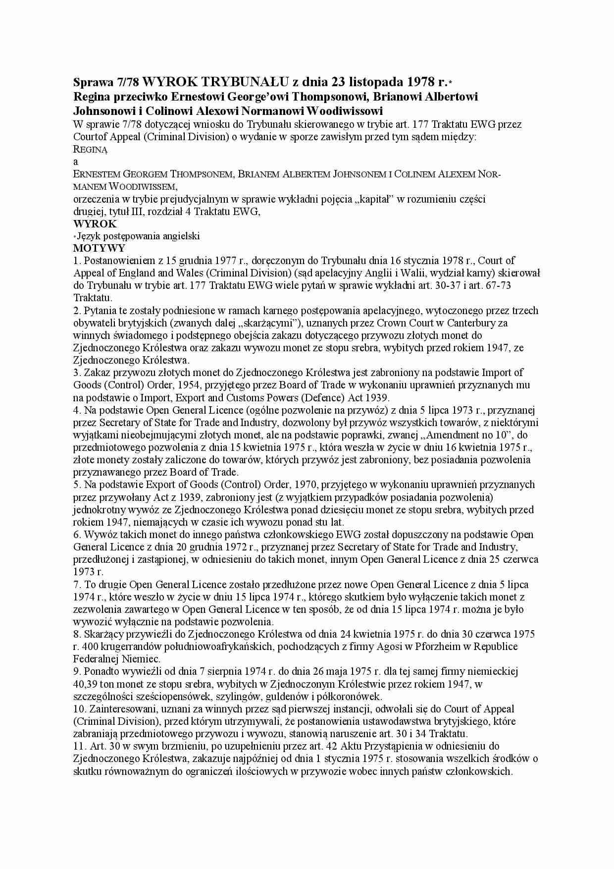 Sprawa 7 78 Królowa przeciwko Thompsonowi - strona 1