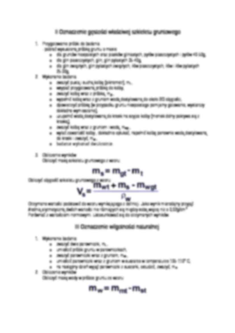 Oznaczenie gęstości objętościowej, właściwej i wilgotności gruntu-opracowanie - strona 3