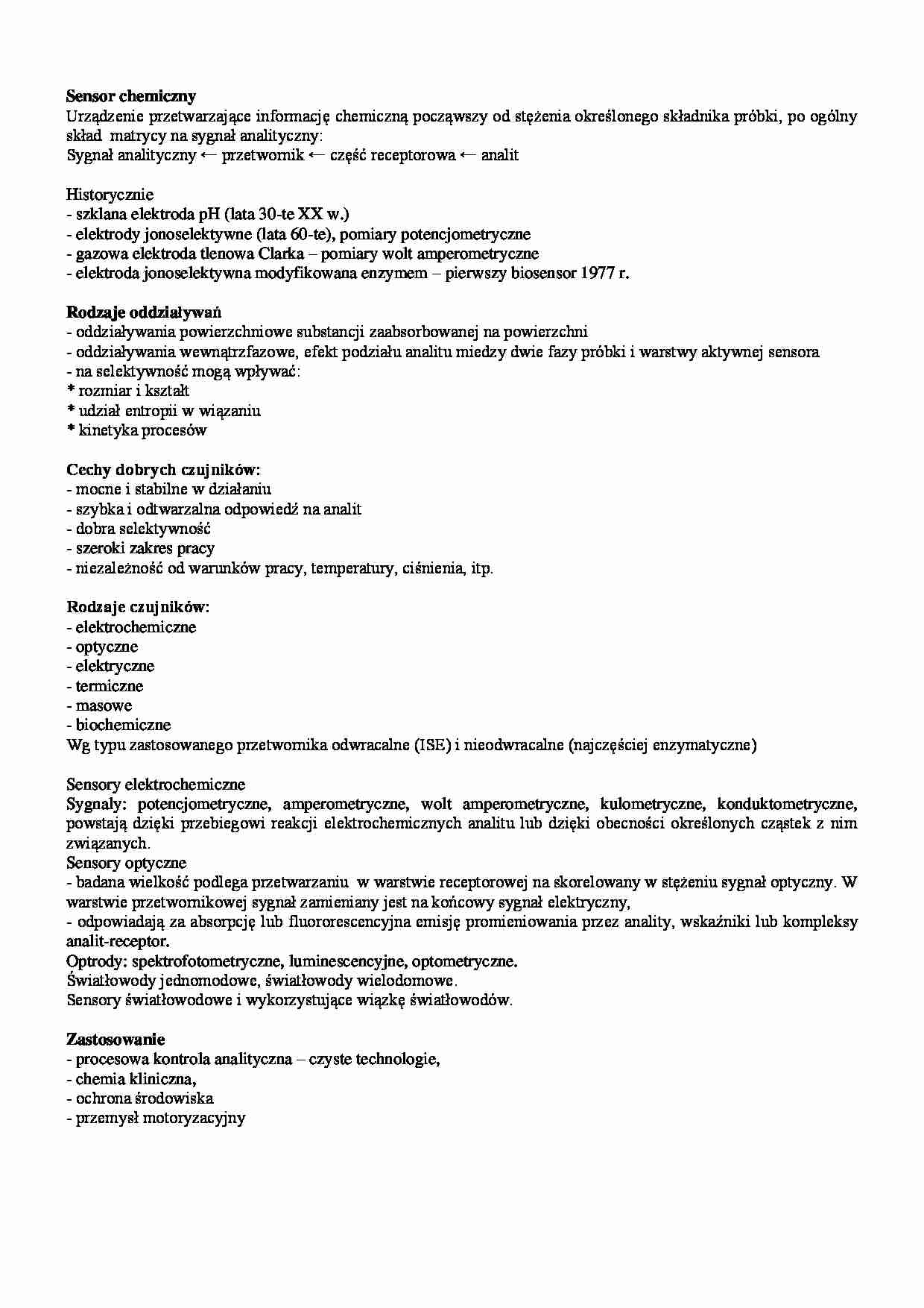Sensor chemiczny - omówienie - strona 1