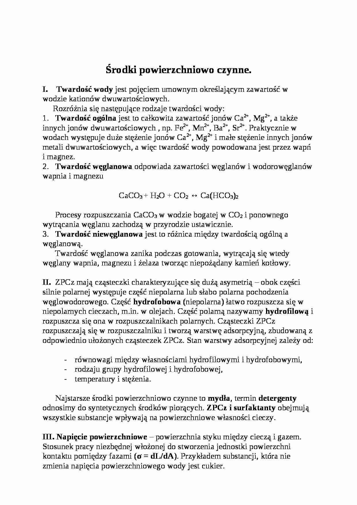 Środki powierzchniowo czynne. - strona 1