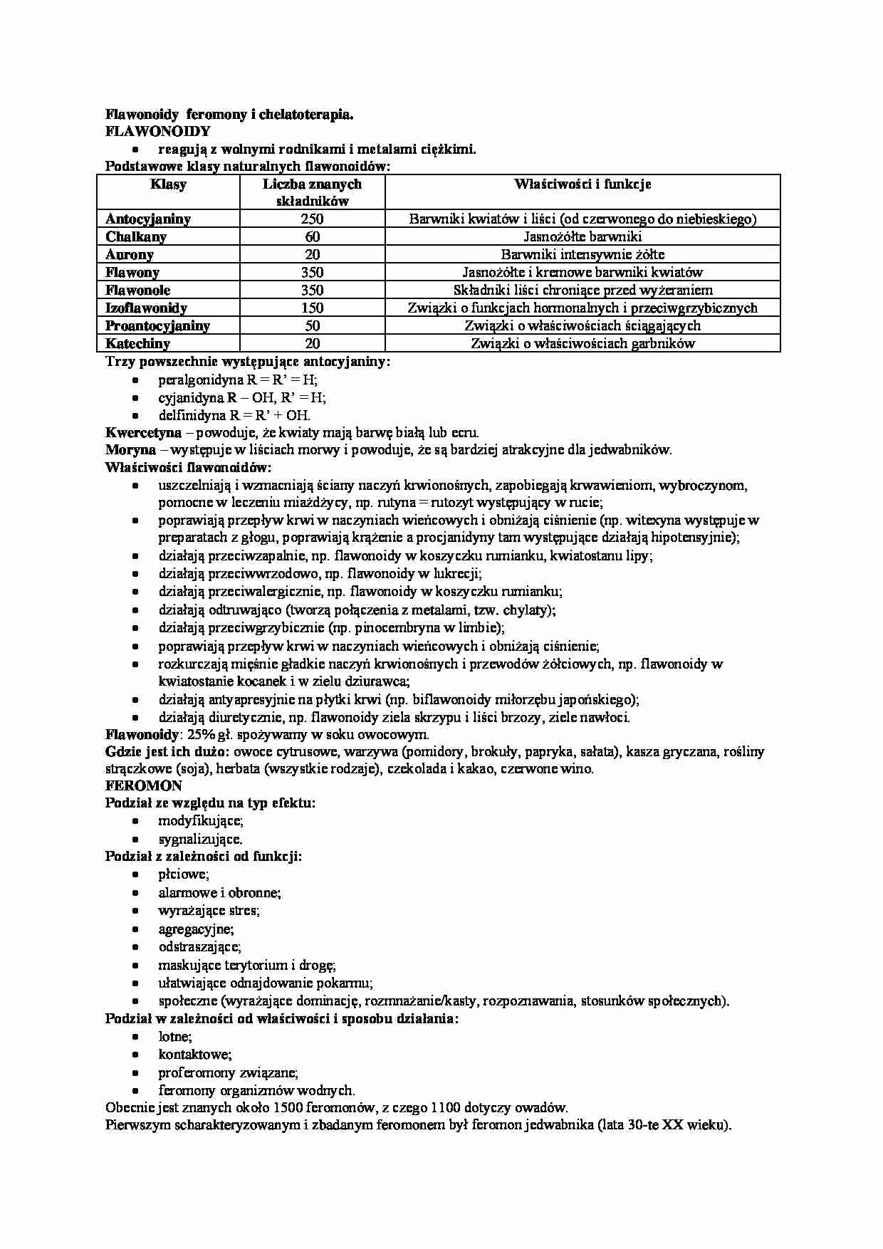 Flawonoidy  feromony i chelatoterapia - omówienie - strona 1