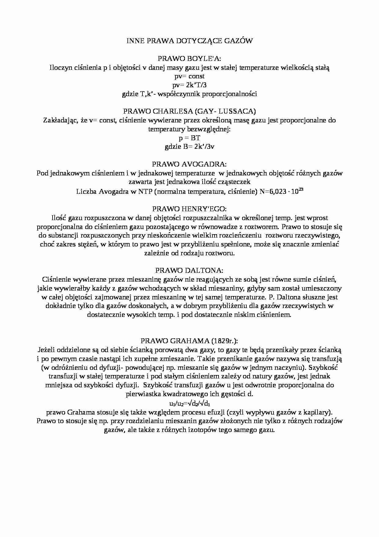 Prawa gazowe - omówienie - strona 1