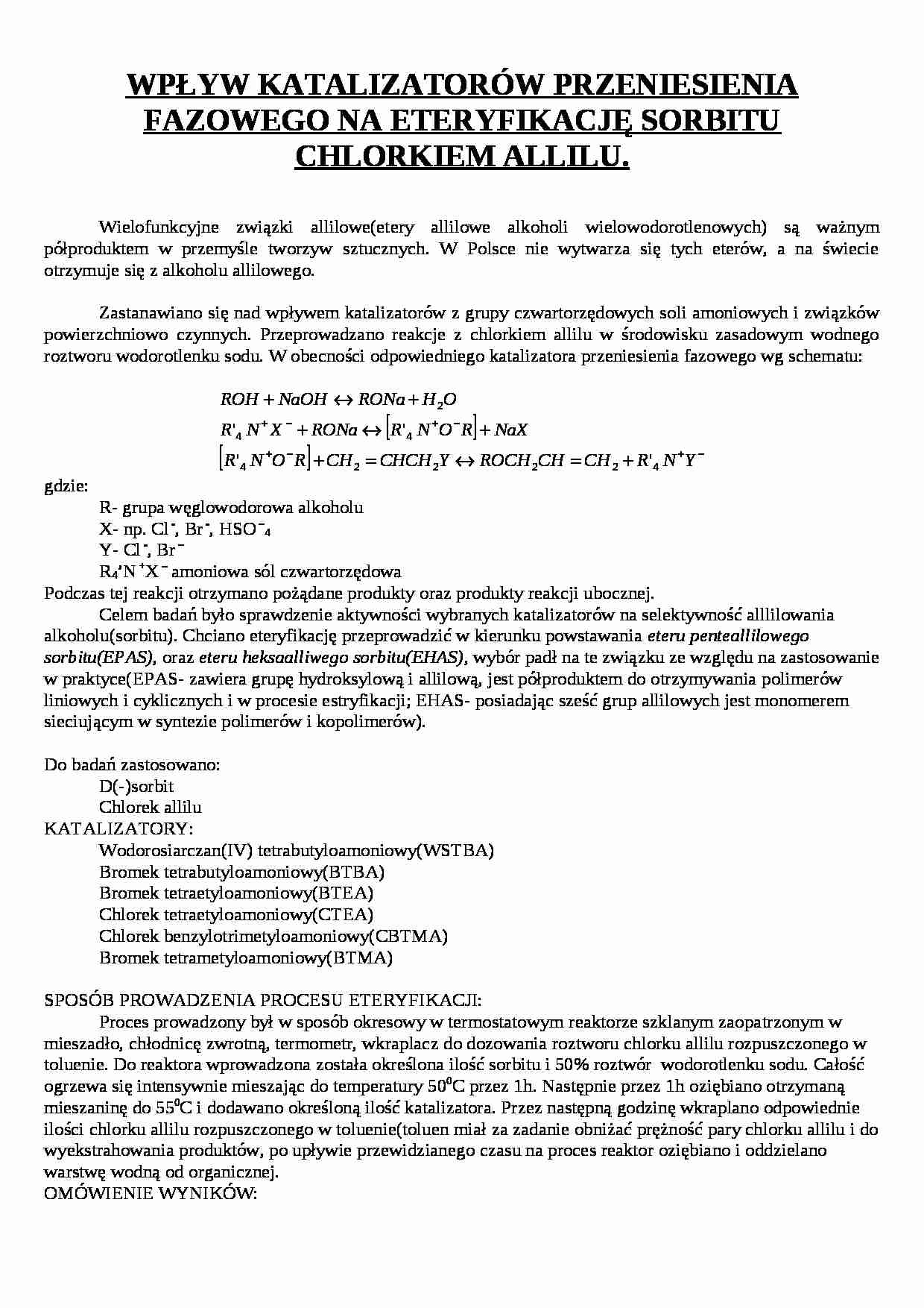 Wpływ katalizatorów - omówienie - strona 1
