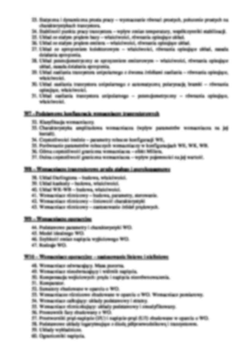 analogowe układy elektroniczne - pytania na egzamin - strona 2