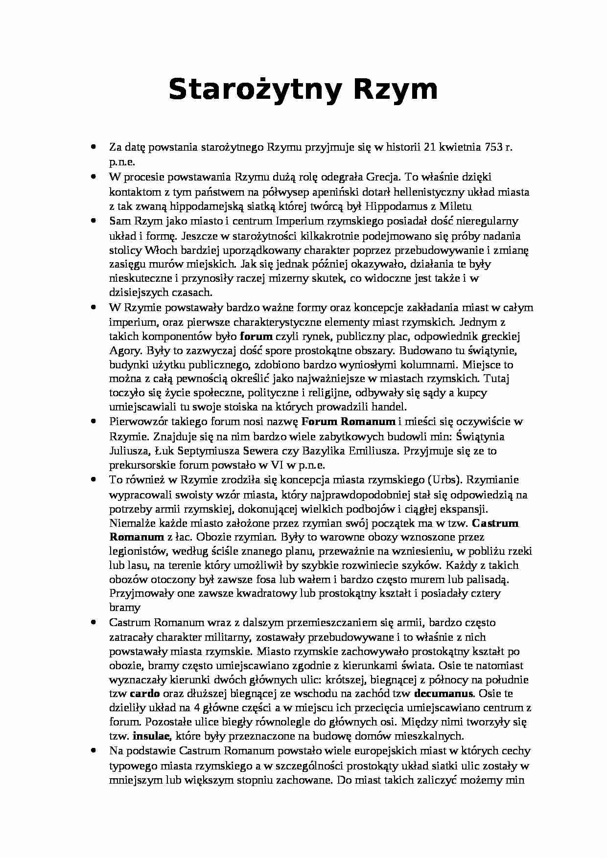 Starożytny Rzym - omówienie - strona 1