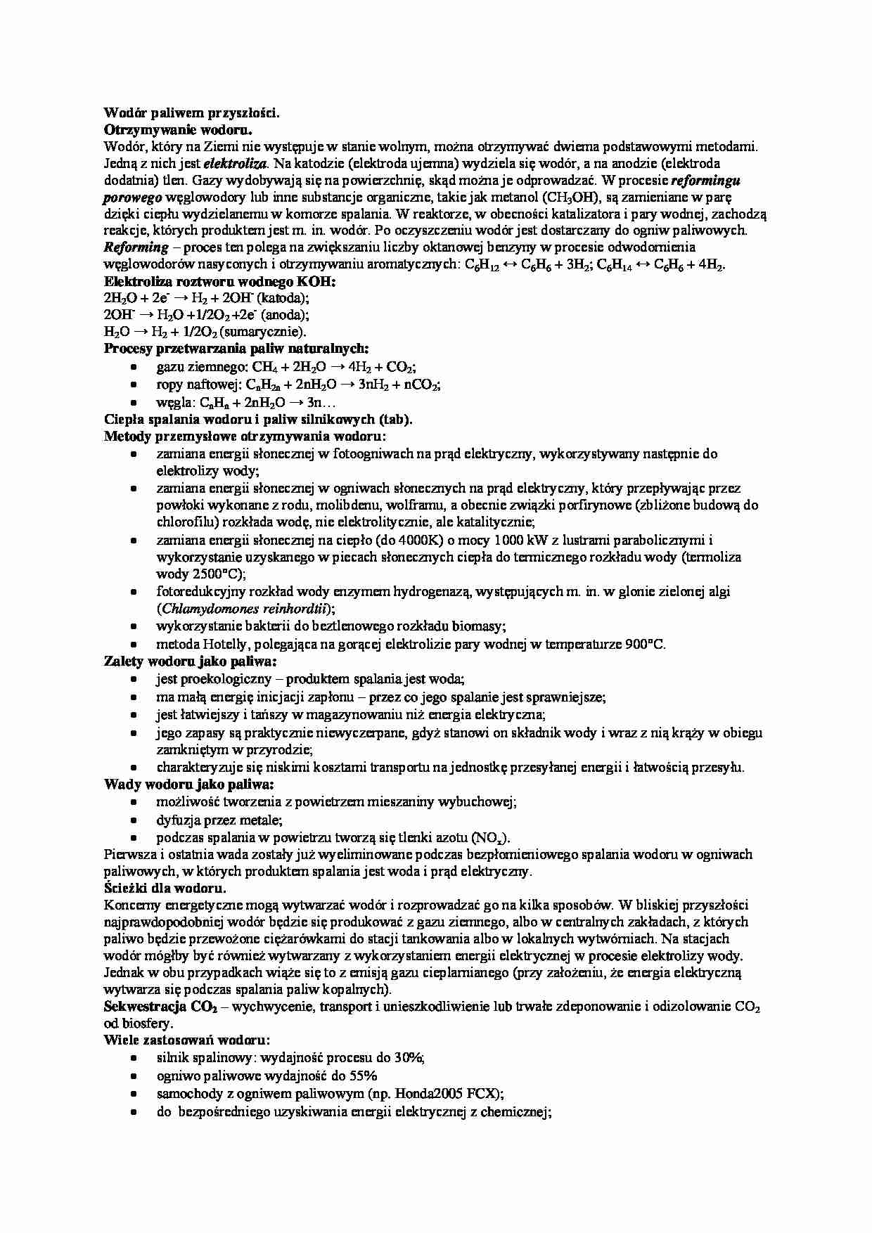 Wodór paliwem przyszłości - omówienie - strona 1