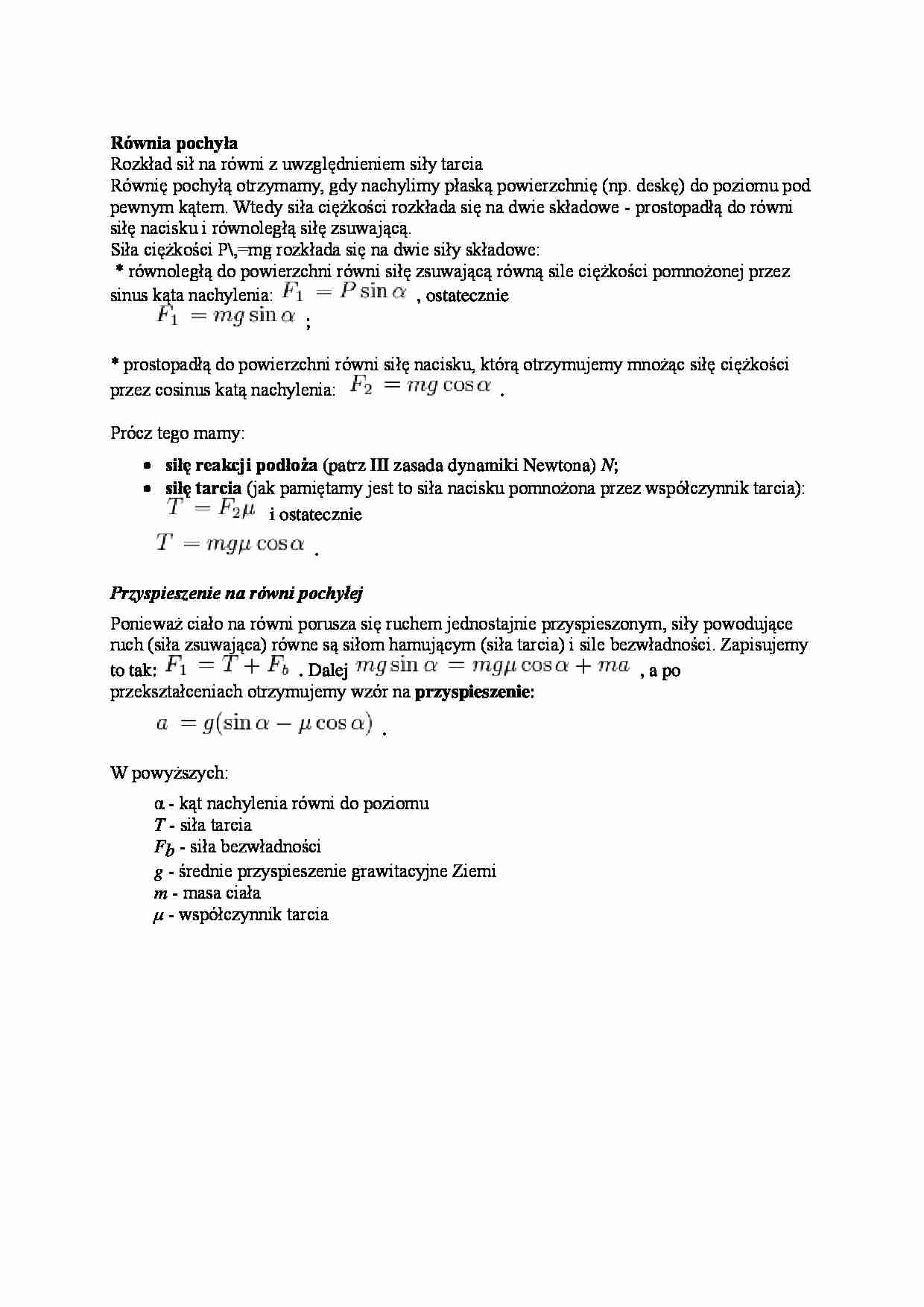 Równia pochyła - omówienie - strona 1