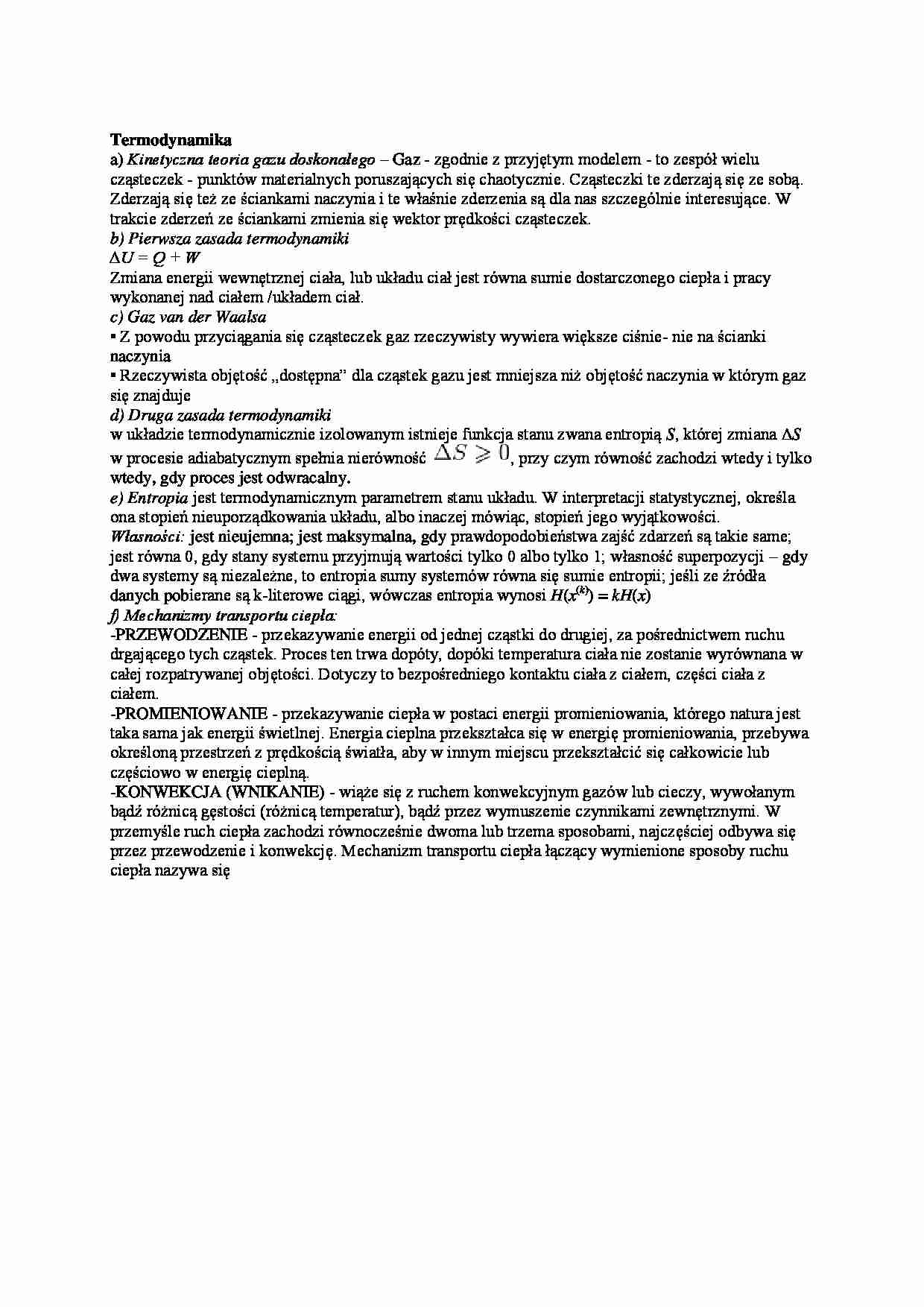 Termodynamika - omówienie - strona 1