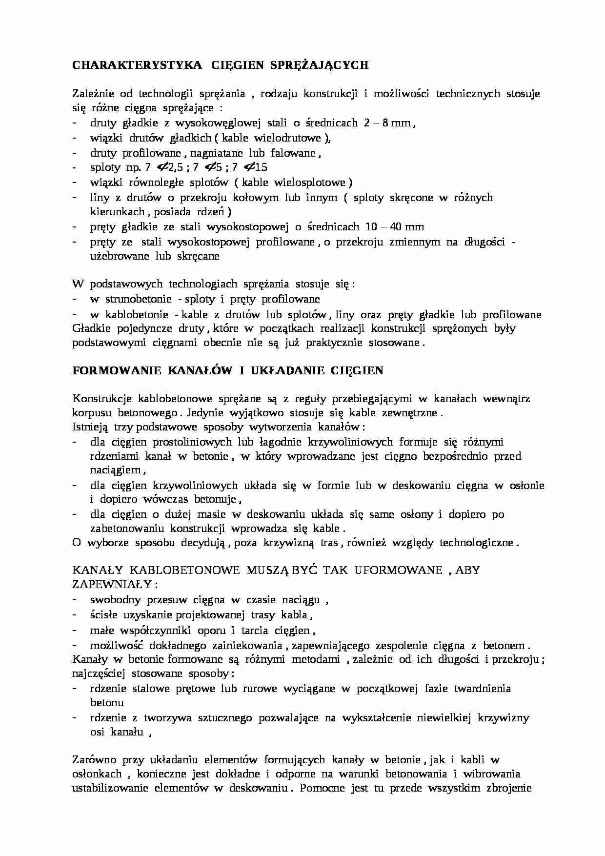 Charakterystyka cięgien sprężających - omówienie - strona 1