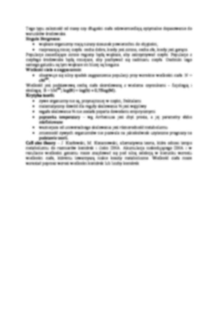 Metabolizm teoria,skalowanie ekologiczne - omówienie - strona 2